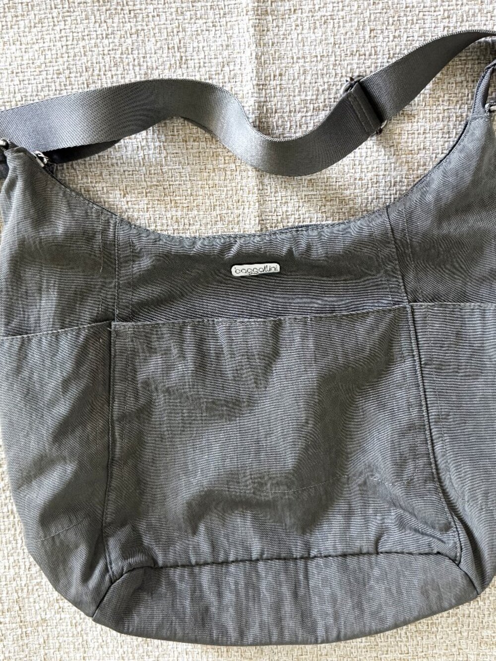 Baggalini Shoulder Bag Gray Canvas